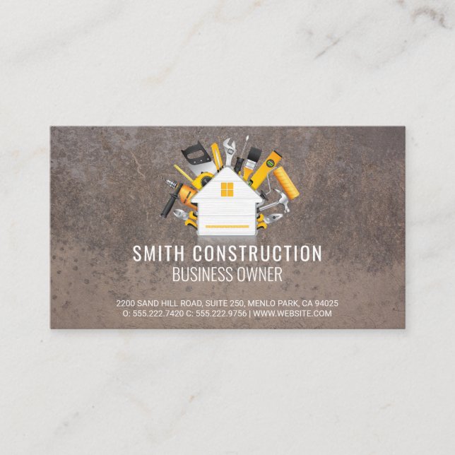 Construction | Home Repair Tools  Business Card (Front)