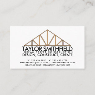 Construction House Building Rustic Business Card