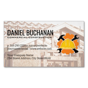 Construction   House Wood Frame Magnetic Business Card