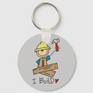 Construction I Build T-shirts and Gifts Key Ring