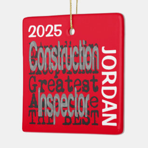 Construction Inspector Extraordinaire CUSTOM Ceramic Ornament