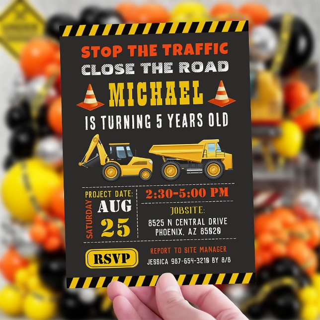 Construction Invitation, Building Party Birthday Invitation (Creator Uploaded)