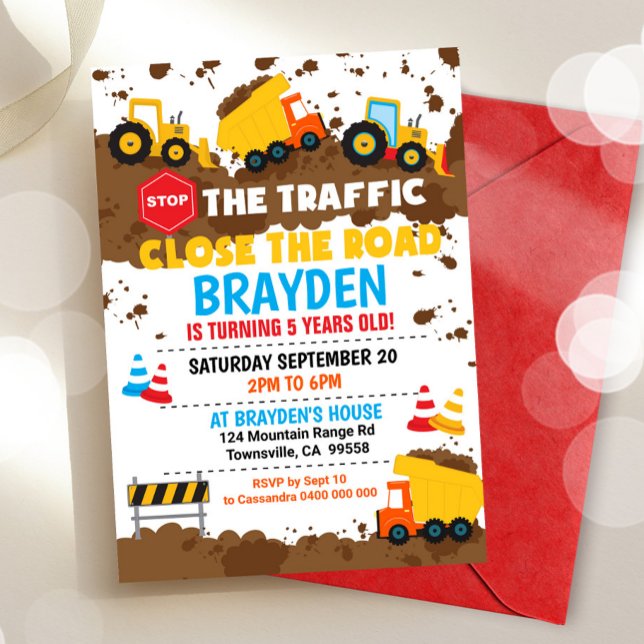 Construction Invitation Dump Truck Party (Creator Uploaded)