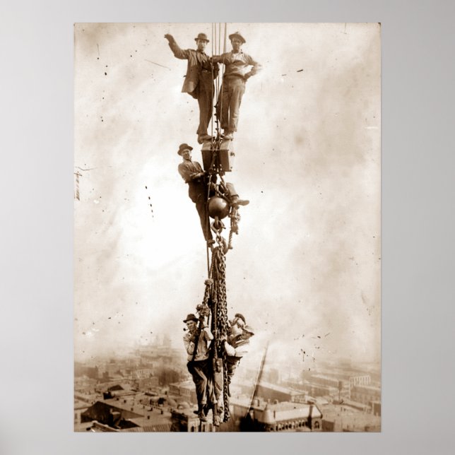 Construction Iron Workers Ride Down Poster (Front)