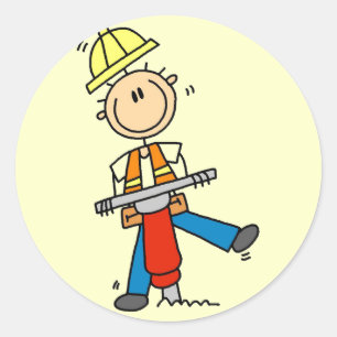 Construction Jack Hammer T-shirts and Gifts Classic Round Sticker