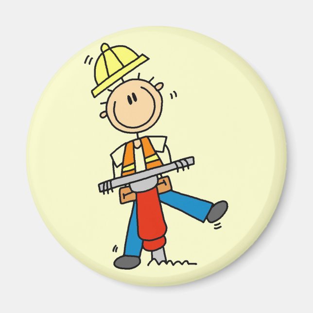 Construction Jack Hammer T-shirts and Gifts Magnet (Front)