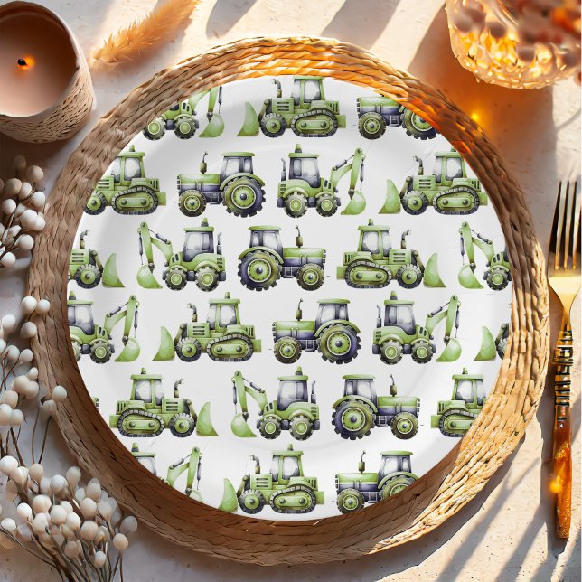 Construction Kids 1st Birthday Party Paper Plate (Creator Uploaded)