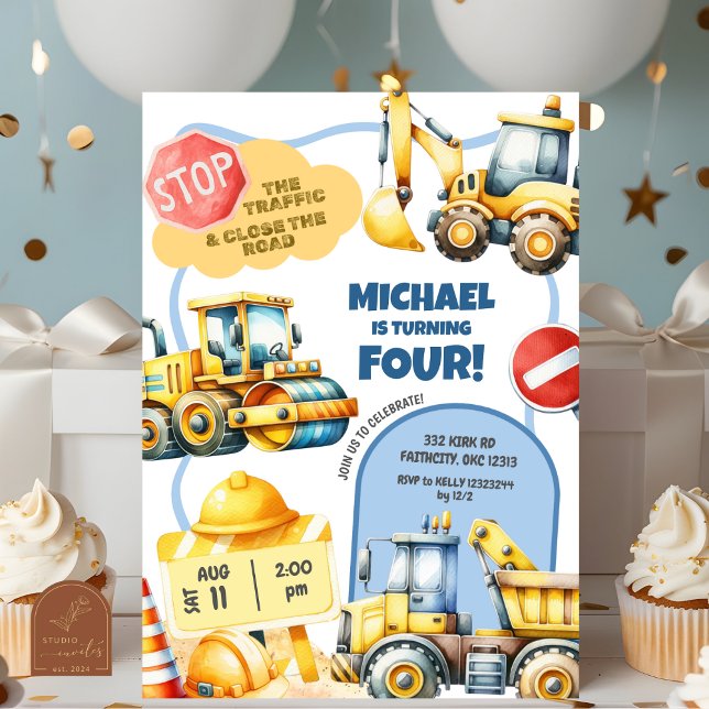 Construction Kids Birthday  Invitation (Creator Uploaded)