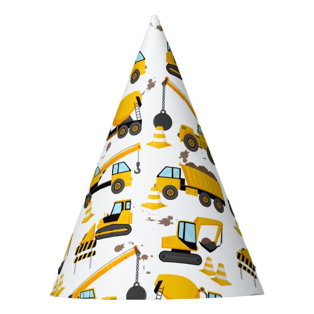 Construction Kids Birthday Party Hat (Front)
