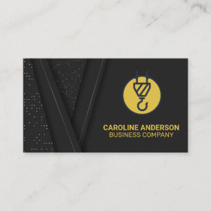 Construction Logo   Black Luxury Gold Business Card
