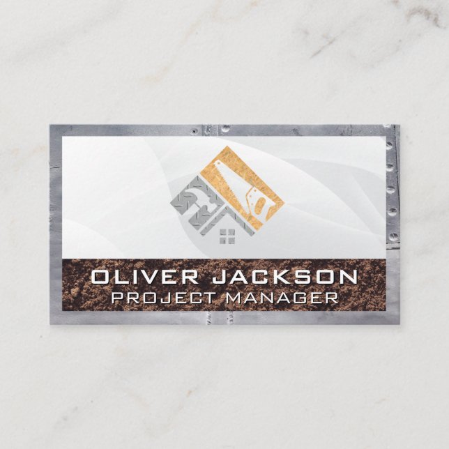 Construction Logo | Building Development  Business Card (Front)