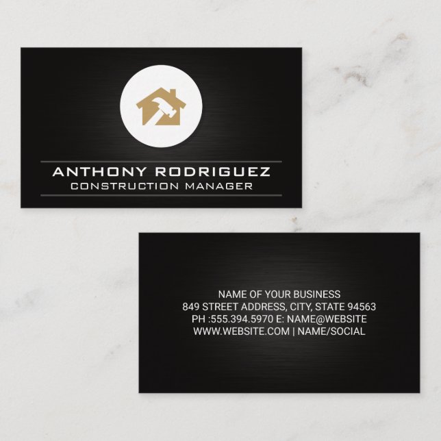 Construction Logo | Hammer House Business Card (Front/Back)