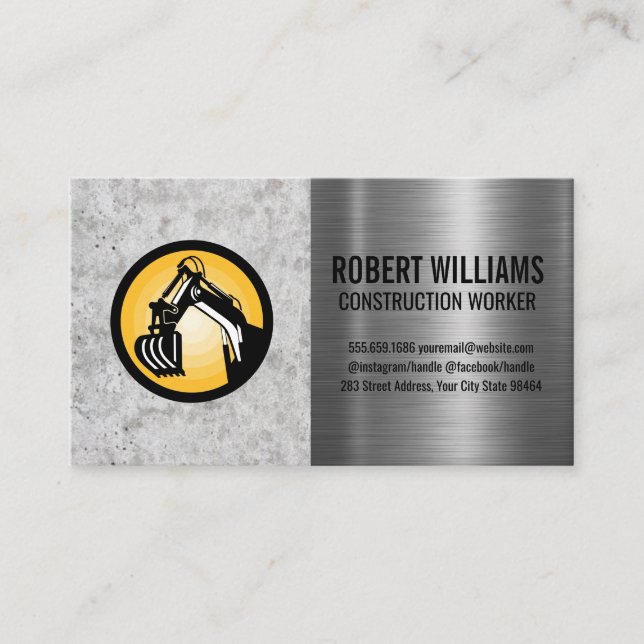 Construction Machinery | Concrete Steel Metal Appointment Card (Front)