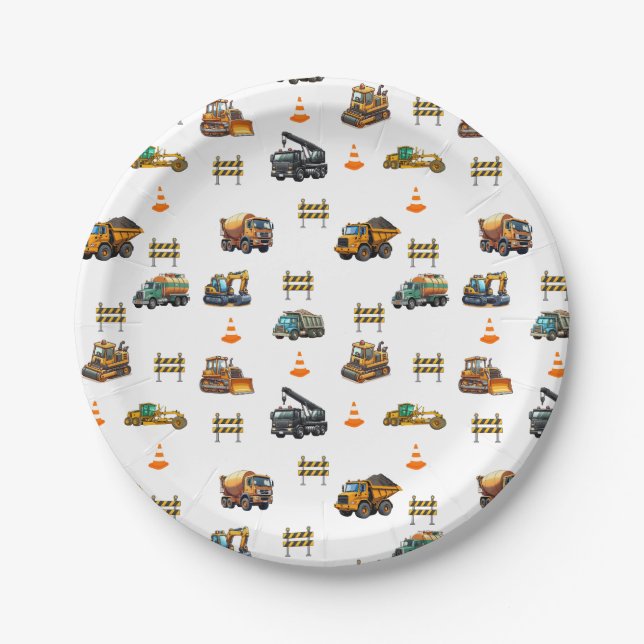Construction machinery  paper plate (Front)