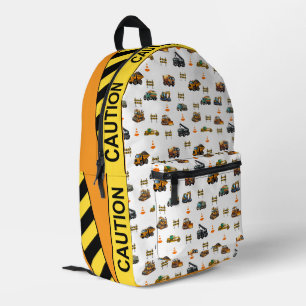 Construction machinery  printed backpack