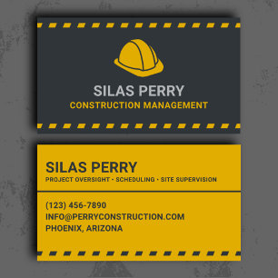 Construction Management Professional Business Card
