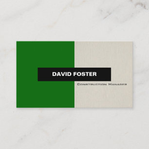 Construction Manager - Simple Elegant Stylish Business Card