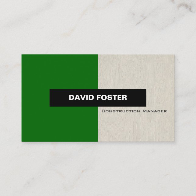 Construction Manager - Simple Elegant Stylish Business Card (Front)