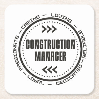 Construction Manager Square Paper Coaster