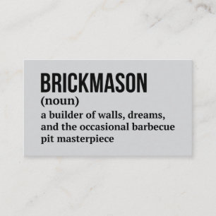 Construction Mason Definition Gift Business Card