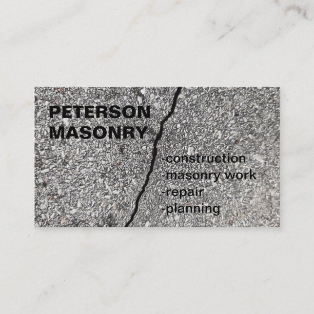 Construction - Masonry Business Card (Front)