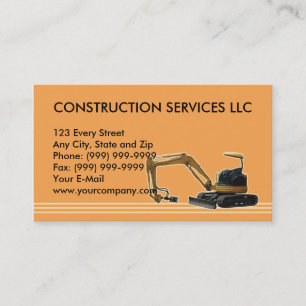 construction mechanical digger business card