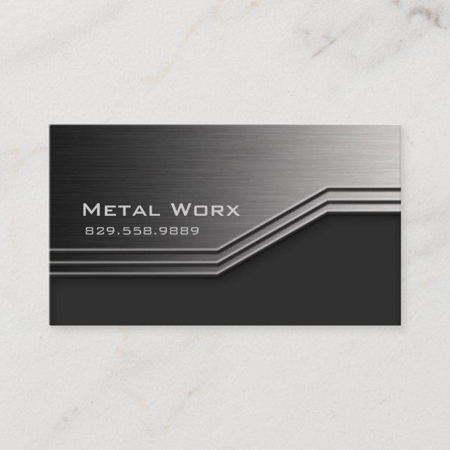 Construction Metal Business Card Angle Edge 3 (Front)