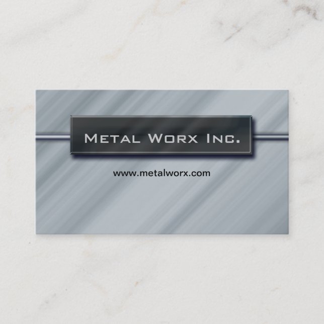 Construction Metal Business Card Title Box Chrome (Front)