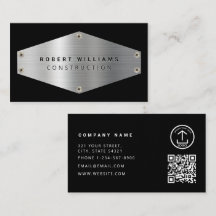 Construction Metal QR Code Black Metallic Silver