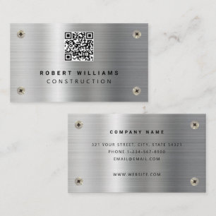 Construction Metal QR Code Business Card