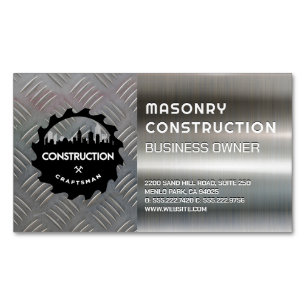 Construction   Metal   Steel Magnetic Business Card