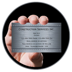 Construction Metallic Look Business Card