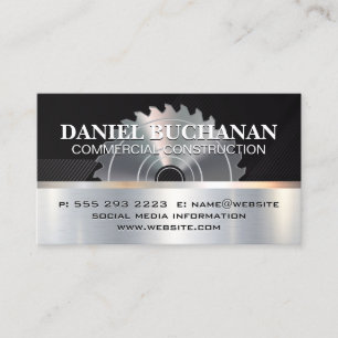Construction   Metallic Saw   Carpentry Tools Business Card