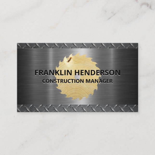 Construction | Metallic | Wood Business Card (Front)