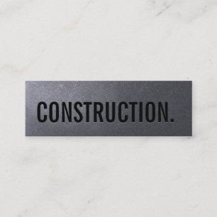 Construction Minimalist Black Typography Mini Business Card