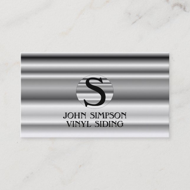 Construction  Monogram Business Cards (Front)