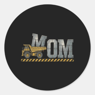 Construction Mum Mothers Day Mama Retro Vintage Classic Round Sticker