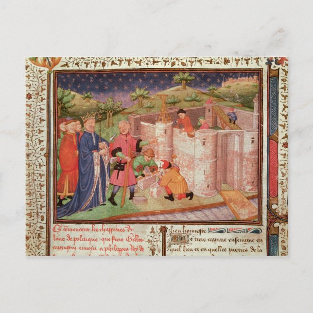 Construction of a Castle Postcard (Front)