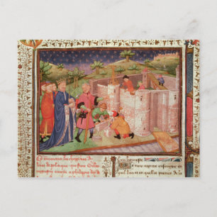 Construction of a Castle Postcard