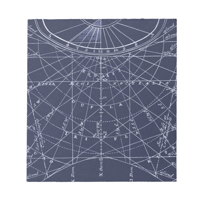 Construction of a Sundial (1700) Notepad (Front)