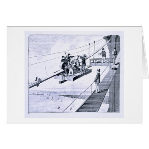 Construction of Brooklyn Bridge, New York (litho)