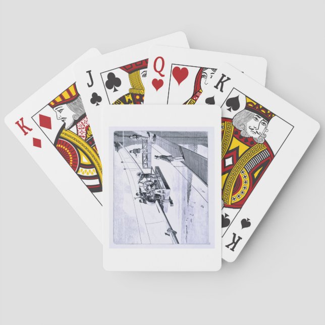 Construction of Brooklyn Bridge, New York (litho) Playing Cards (Back)