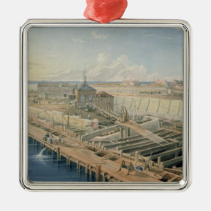 Construction of Docks Metal Tree Decoration