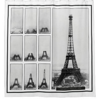 Construction of Gustav Eiffel's Tower in Paris Shower Curtain