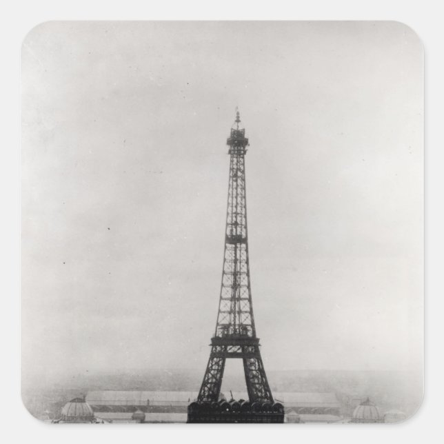 Construction of the Eiffel Tower Square Sticker (Front)
