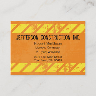 Construction Orange Large Company Business Cards