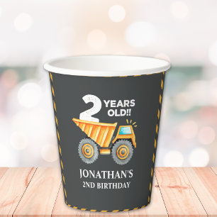 Construction Party for 2nd Birthday Kids Paper Cups
