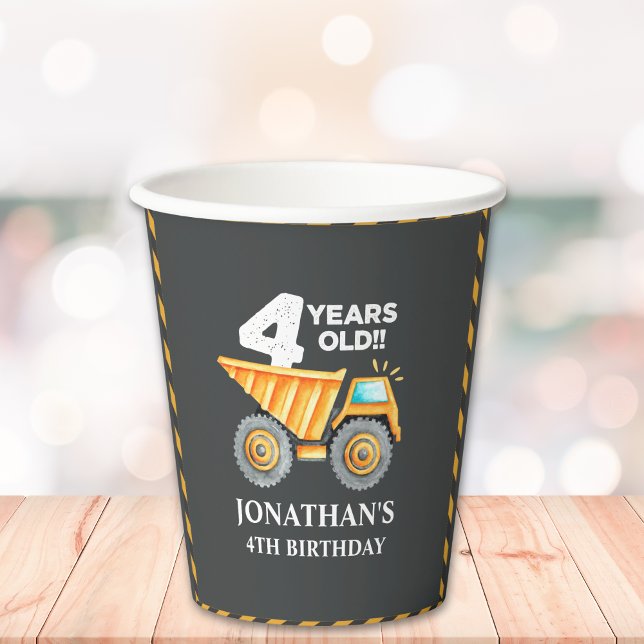 Construction Party for 4th Birthday Kids Paper Cups (Creator Uploaded)