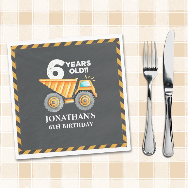 Construction Party for 6th Birthday Boy Napkin (Creator Uploaded)
