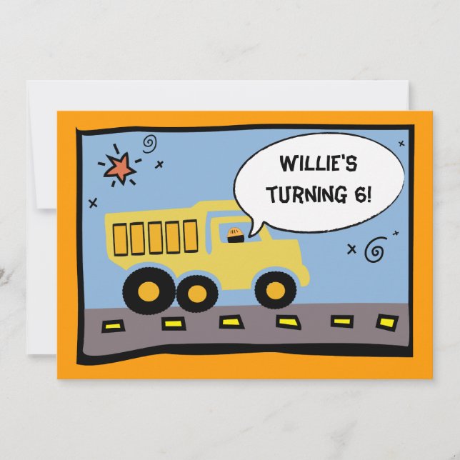 Construction Party Invitation (Front)